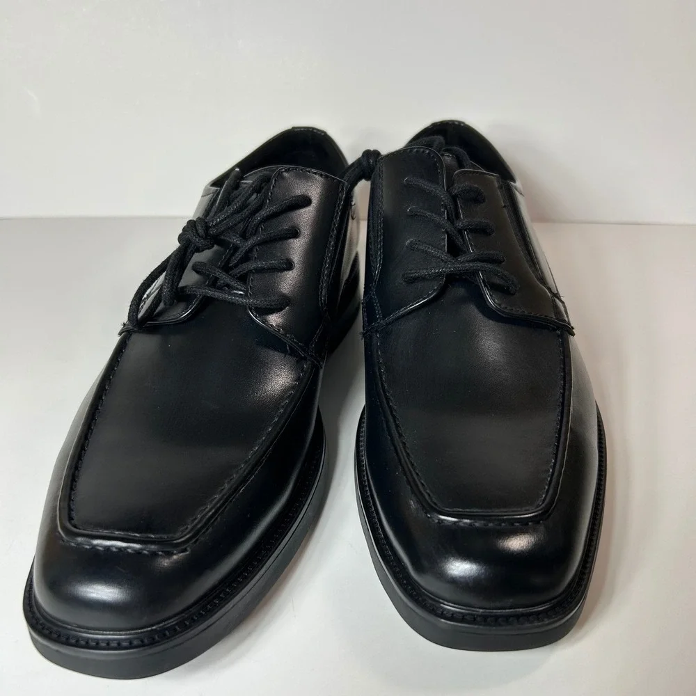 Kenneth Cole Reaction Mens Mike Black Square Toe Lace Up Dress Shoes 8M